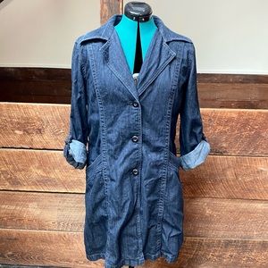 Converse Baggy 100% Cotton Dark Denim Trench Coat